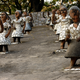 Dancing girl sculptures at the Rock Garden in Chandigarh.
